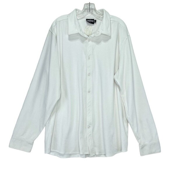 Steve & Barrys Mens XXL Shirt Cotton Blend Button Down White Office Work - Picture 1 of 16